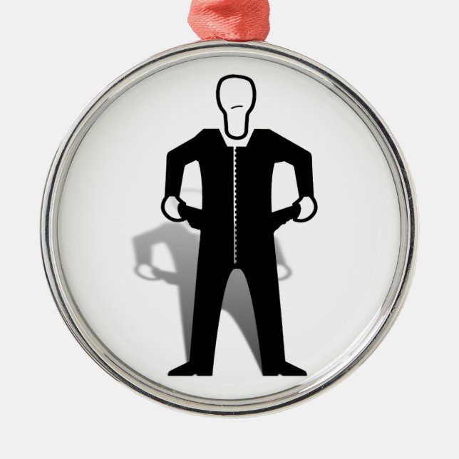 Leere Taschen Silbernes Ornament (Vorne)