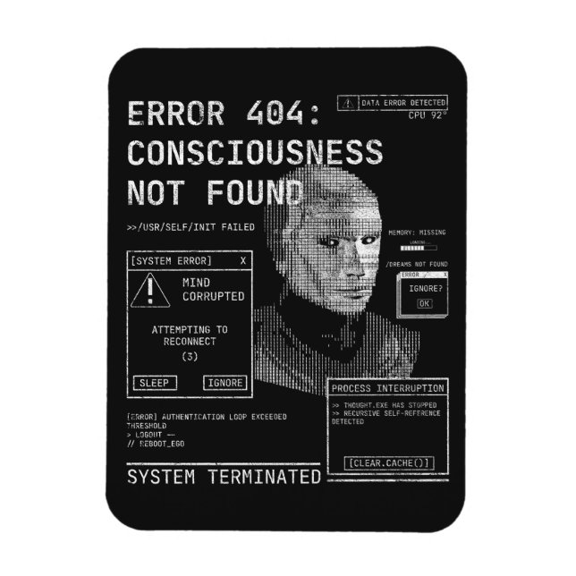 Leere - Techno-Brutalist Streetwear Desgin Magnet (Vertikal)