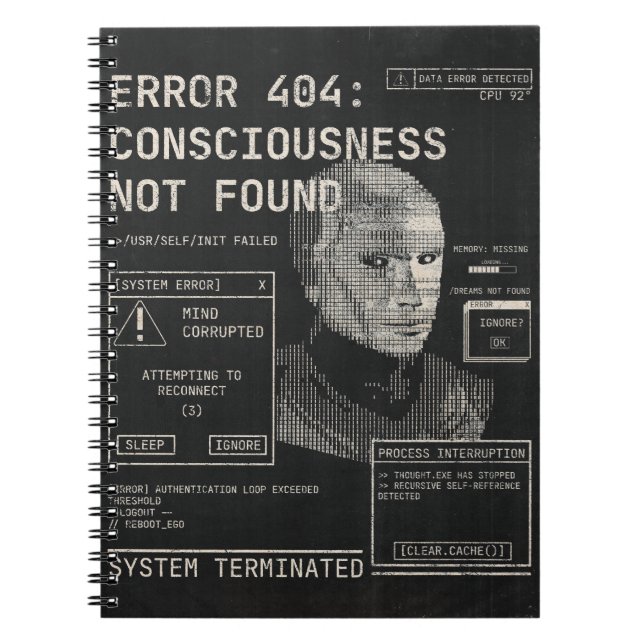 Leere - Techno-Brutalist Streetwear Desgin Notizblock (Vorderseite)