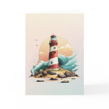 Leere Weihnachtskarte mit Leuchtturm #2