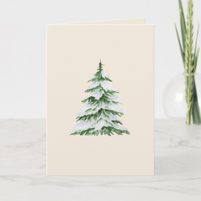 Leere Weihnachtskarte mit schneebedecktem Watercol Einladung (Vorderseite)