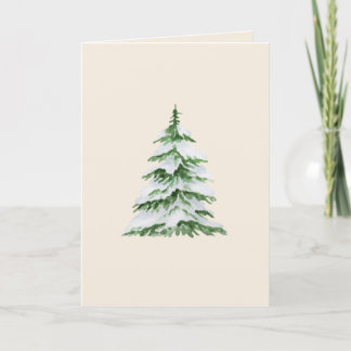 Leere Weihnachtskarte mit Wasserfarben-Schneebaum Einladung