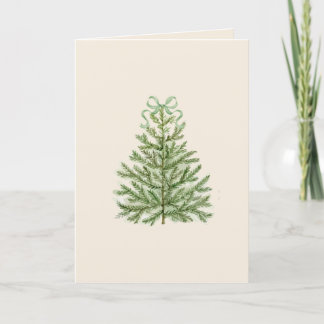 Leere Weihnachtskarte mit Weihnachtsbaum und grüne Einladung