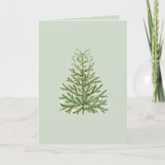 Leere Weihnachtskarte mit Weihnachtsbaum und grüne Einladung