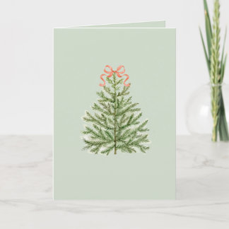 Leere Weihnachtskarte mit Weihnachtsbaum und roter Einladung