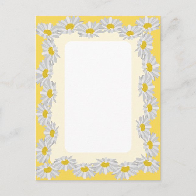 Leere weiße Daisy mit gelber Lemon-Karte Postkarte (Vorderseite)