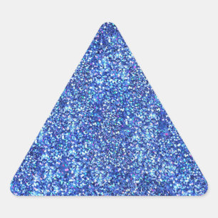 Leerer blauer Glitter-Look Glamouröser moderner Te Dreieckiger Aufkleber