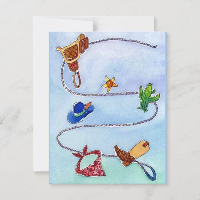 Leerer Einladungs-Mitteilungs-WesternBuckaroo Einladung (Vorderseite)