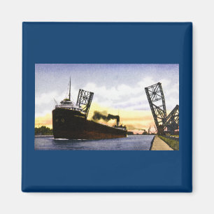 Leerer Frachter, der Bascule-Brücke, Soo Magnet