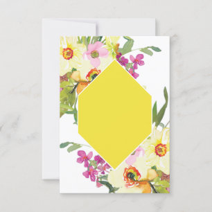 Leerer Haushalt Rosa und gelbe florale Hochzeit  Einladung