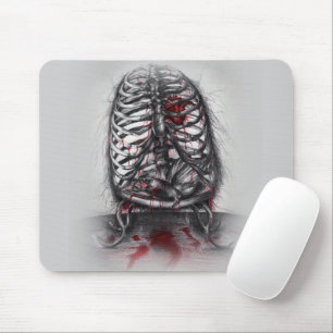 Leerer Käfig Anatomisches Herz Horror Surrealistis Mousepad