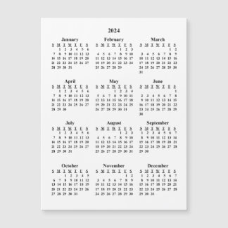 Leerer Kalender 2024 Magnetkarte