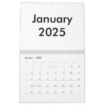 Leerer Kalender 2025 mit Monaten