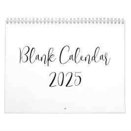 Leerer Kalender 2025 mit Text