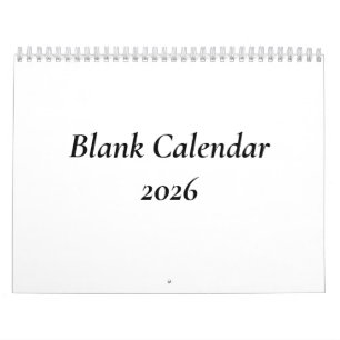 Leerer Kalender 2026 ohne Feiertage