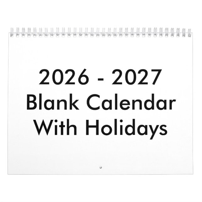 Leerer Kalender 24 Monate 2026-2027 mit Feiertagen (Titelbild)