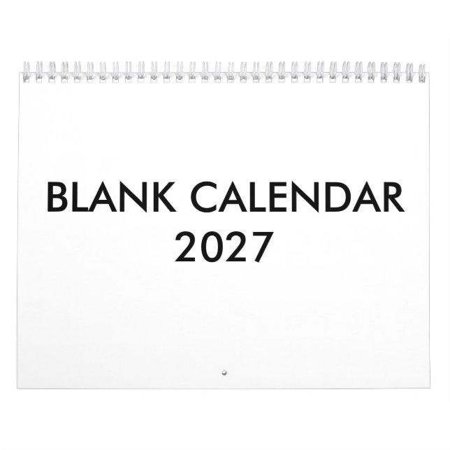 Leerer Kalender für 2027 (Titelbild)