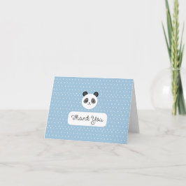 LEERER Kawaii Panda-blaue Tupfen-Babyparty Dankeskarte
