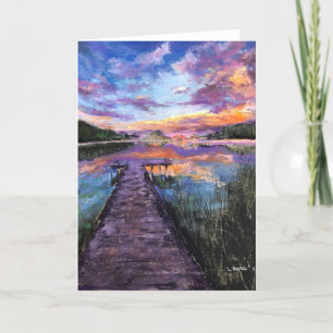 Leeres Anmerkungs-Karten-12x18 "am Ende des Docks Karte