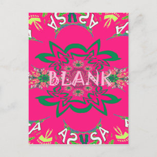Leeres Baby Lebhaft Rosa Floral Lila Schattierung  Postkarte