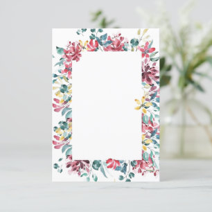 Leeres Budget Helle florale Hochzeit  Einladung