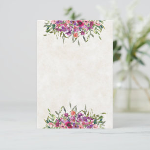 Leeres Budget Lila Wildblumen Hochzeit  Einladung