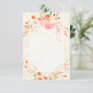 Leeres Budget Orange Blumen Hochzeit Einladung