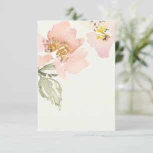 Leeres Budget rosa Wasserfarbe Blumenhochzeit Einladung