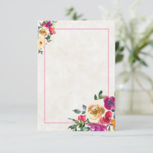 Leeres Budget-Zitrone und Magenta-Blumen-Hochzeits Einladung