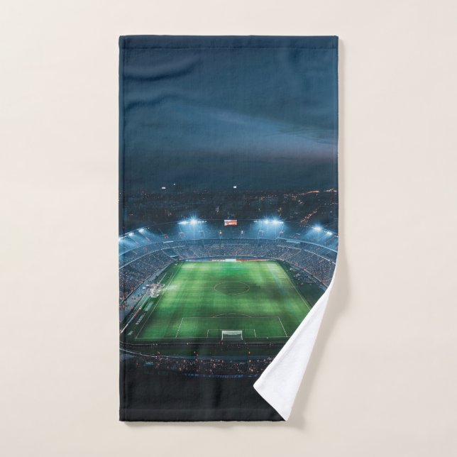 Leeres Fußballstadion in der Nacht Handtuch (Handtuch)