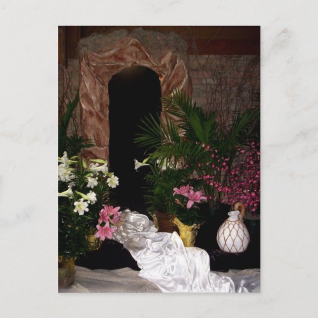 Leeres Grab von Ostern Feiertagspostkarte (Vorderseite)