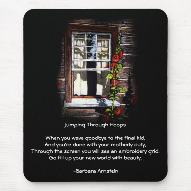 LEERES NEST: GEDICHT: FENSTER-KUNST: MAUSUNTERLAGE MOUSEPAD (Vorne)