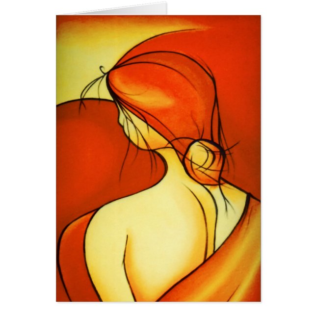 Leeres notelet/Karte Dame In Orange (Vorne)