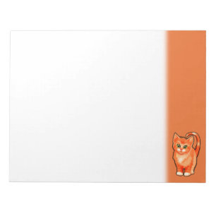Leeres Notizbuch mit Design einer roten Katze. Notizblock
