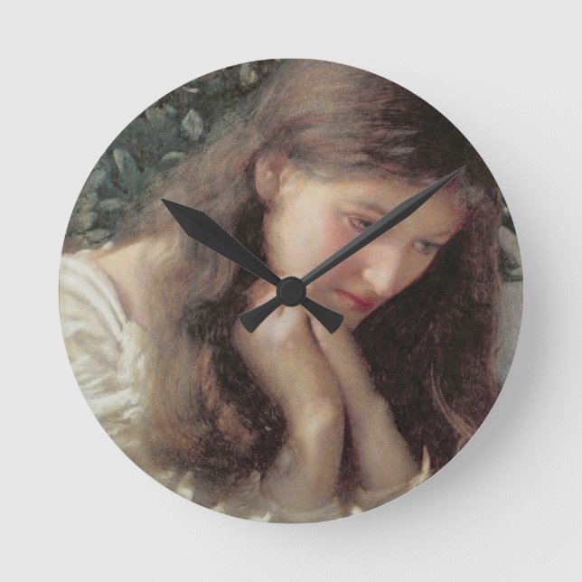 Leerlauf zerreißt (w/c auf Papier) Runde Wanduhr (Vorderseite)