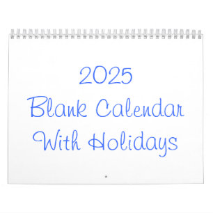 Leerlaufkalender 2025 mit Feiertagen Kalender