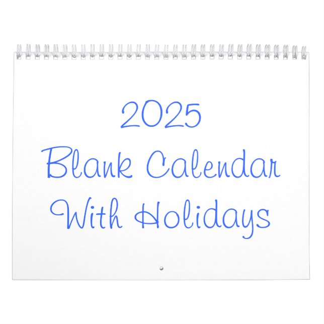 Leerlaufkalender 2025 mit Feiertagen Kalender (Titelbild)