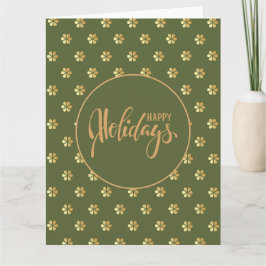 Leerseite | Green Gold Happy Holidays Weihnachten Karte