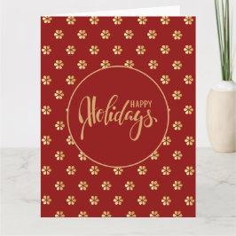 Leerseite | Red Gold Happy Holidays Weihnachten Karte