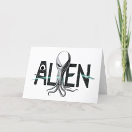 Leertaste-Alien-Textkarte Dankeskarte