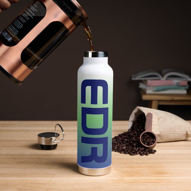 Leertaste drei Buchstaben Monogramm Gradient Water Trinkflasche (Kaffee)