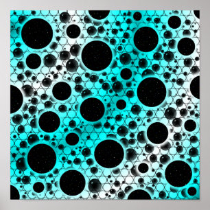 Leertaste - Weiß/Cyan Poster