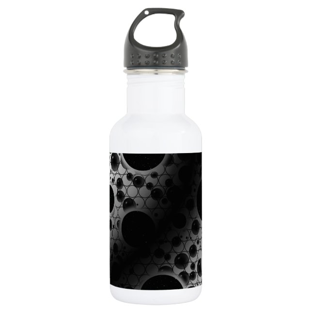 Leertaste - Weiß/Schwarz Edelstahlflasche (Vorderseite)
