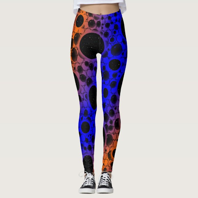 Leerzeichen - Blau/Orange Leggings (Vorderseite)