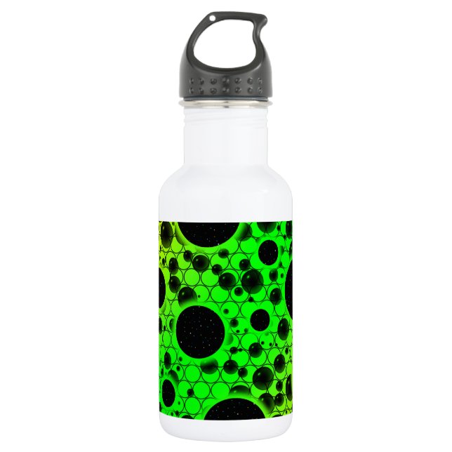 Leerzeichen - Grün/Limon Edelstahlflasche (Vorderseite)