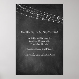 Leerzeichen mit/ Khalkboard Text- und Lichtzeichen Poster