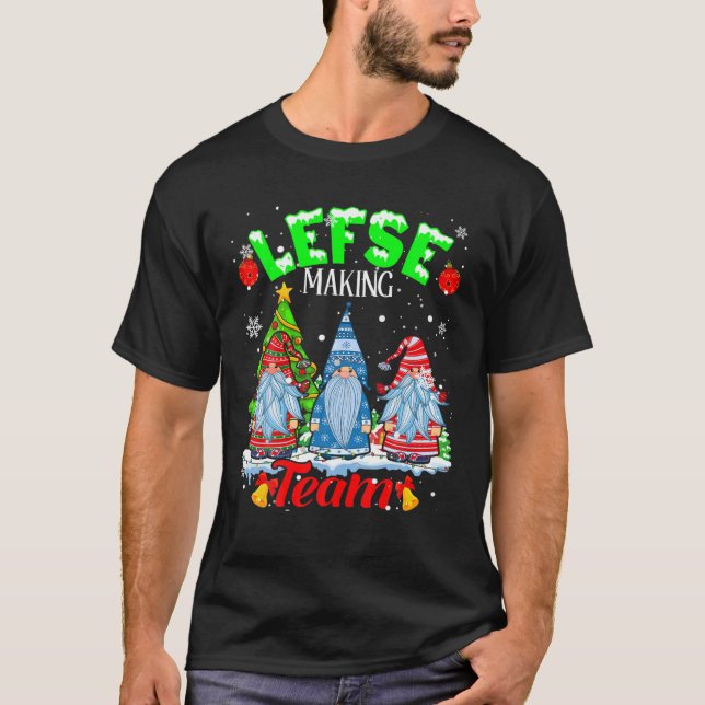 Leesf Making Team Christmas Gnomen Norwegian Leesf T-Shirt (Vorderseite)