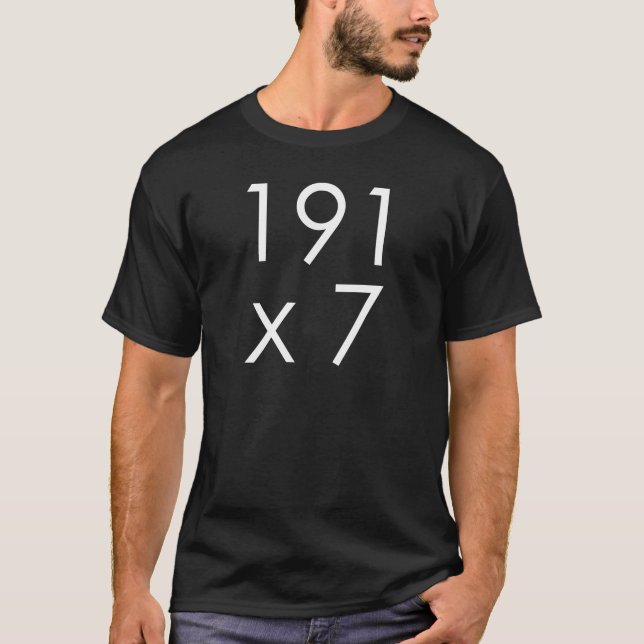 Leet | Mathe 191 x 7 = 1337 Leet L33T Leetspeak T-Shirt (Vorderseite)