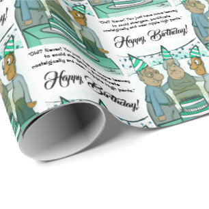 Leeway Senior Birthday Wrapping Paper Geschenkpapier