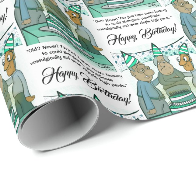 Leeway Senior Birthday Wrapping Paper Geschenkpapier (Rolleneckpunkt)